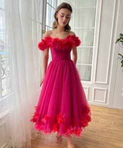 Teuta matoshi-Cerise Fleur Midi Dress