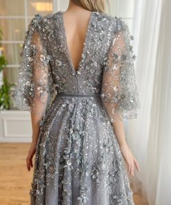 Teuta matoshi-Silver Blossom Gala Gown 2