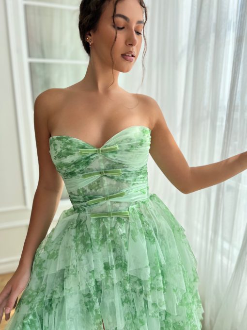 Teuta matoshi-Mint Sky Bows Gown - Image 2