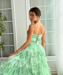 Teuta matoshi-Mint Sky Bows Gown