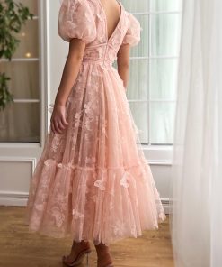 Teuta matoshi-Rosette Papillon Midi Dress 2