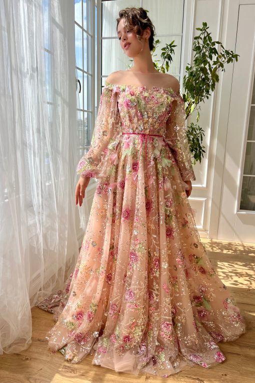Teuta matoshi-Morning Glow Blossom Gown