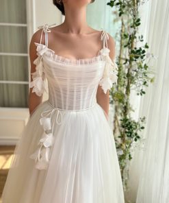 Teuta matoshi-White Orchid Midi Dress