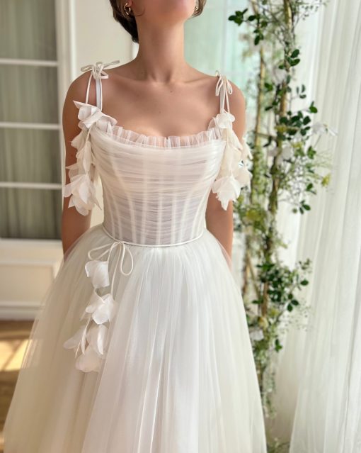 Teuta matoshi-White Orchid Midi Dress