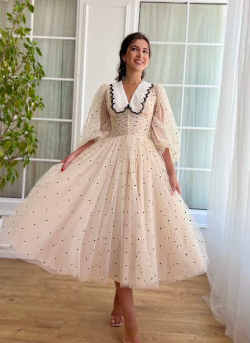 Teuta matoshi-Classic Polka Dot Dress