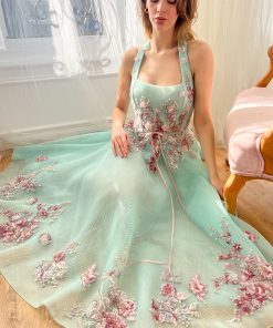 Teuta matoshi-Aqua Mist Midi Dress