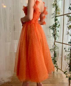 Teuta matoshi-Tangerine Flair Midi Dress 2