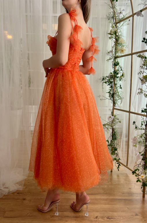 Teuta matoshi-Tangerine Flair Midi Dress - Image 2