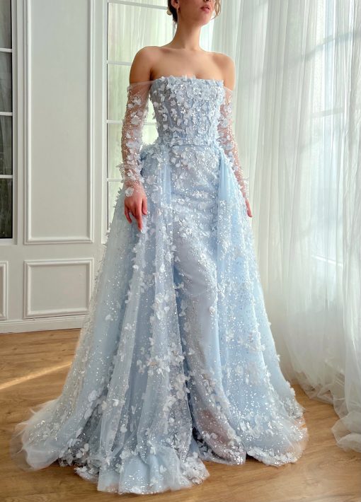 Teuta matoshi-Baby Blue Serenade Gown - Image 2