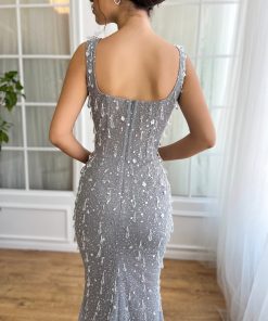Teuta matoshi-Crystal Cascade Mermaid Dress 2