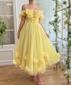 Teuta matoshi-Yellow Magnolia Midi Dress 2