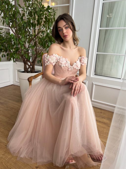 Teuta matoshi-Juliet Rose Peach Dress