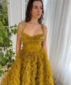 Teuta matoshi-Golden Glow Ball Gown