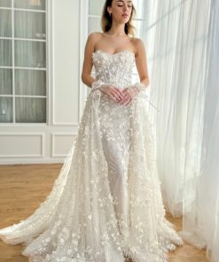 Teuta matoshi-Jasmine Ivory Lace Gown