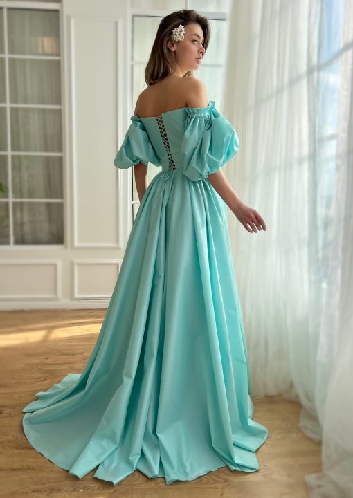 Teuta matoshi-Aquamarine Charlotte Gown - Image 2