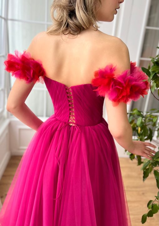 Teuta matoshi-Cerise Fleur Midi Dress - Image 2