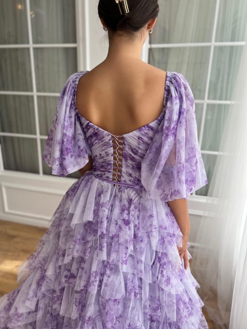 Teuta matoshi-Violet Sky Ruffled Gown - Image 2
