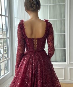 Teuta matoshi-Rosewood Mosaic Gown