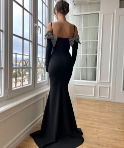 Teuta matoshi-Jet Bow Mermaid Dress