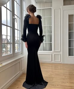 Teuta matoshi-Shadow Velvet Mermaid Dress