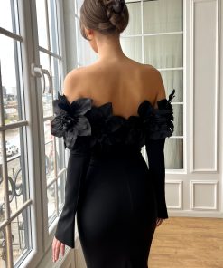 Teuta matoshi-Jet Petal Mermaid Dress