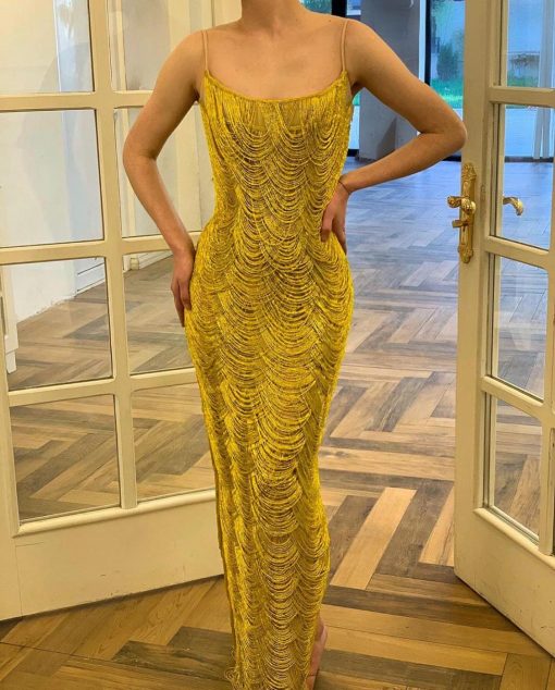 Teuta matoshi-Contessa Beaded Gown