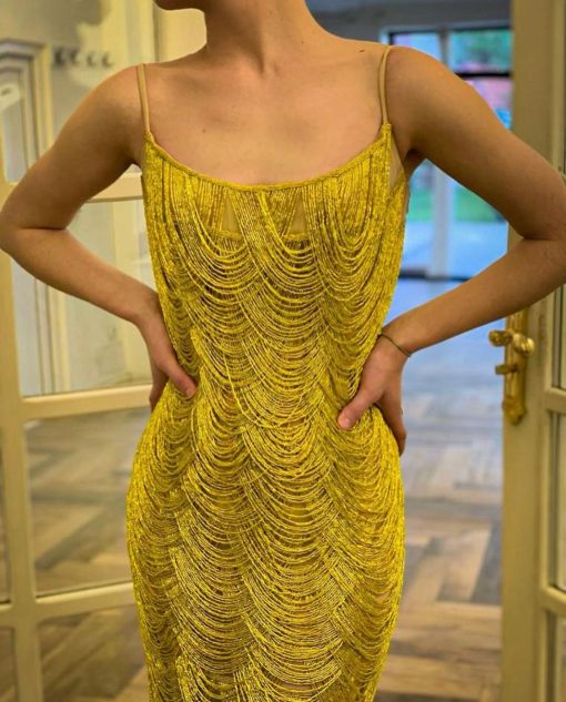 Teuta matoshi-Contessa Beaded Gown - Image 2