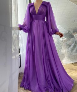 Teuta matoshi-Draped Royal Purple Gown 2