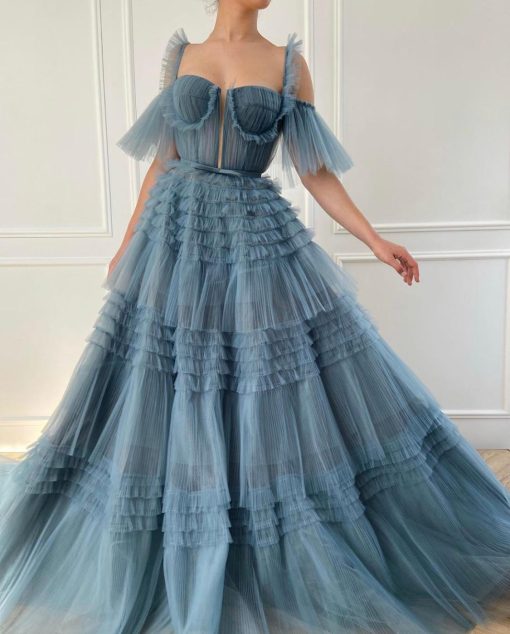 Teuta matoshi-Ethereal Ruffled Gown - Image 2