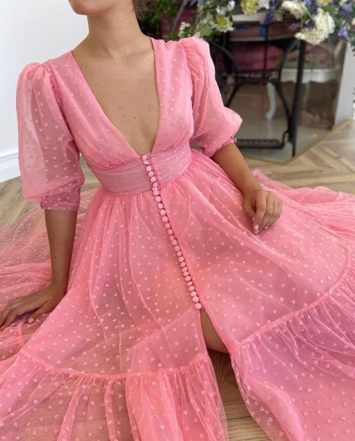 Teuta matoshi-Hearty Fuchsia Pink Dress