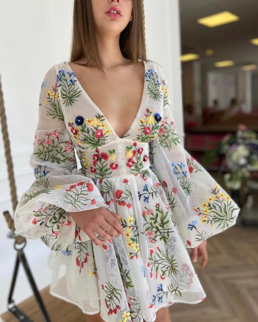 Teuta matoshi-The Wildflowers Mini Dress - Image 2