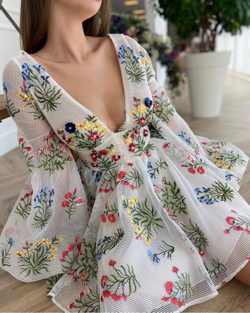 Teuta matoshi-The Wildflowers Mini Dress - Image 3