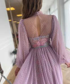 Teuta matoshi-Lilac Dotted Dress