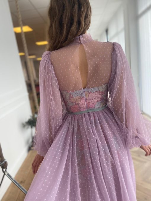 Teuta matoshi-Lilac Dotted Dress
