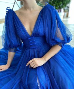 Teuta matoshi-Cobalt Dotted Dress