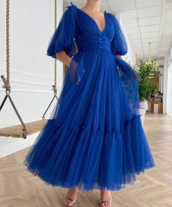 Teuta matoshi-Cobalt Dotted Dress 2