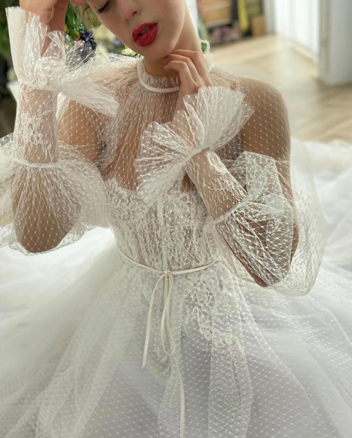 Teuta matoshi-Artemesia Ethereal Dotted Bridal Gown - Image 2
