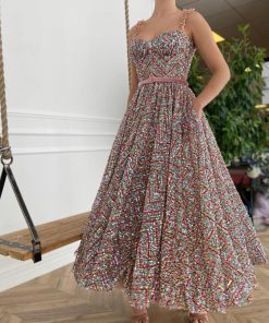 Teuta matoshi-Rainbow Sequined Dress