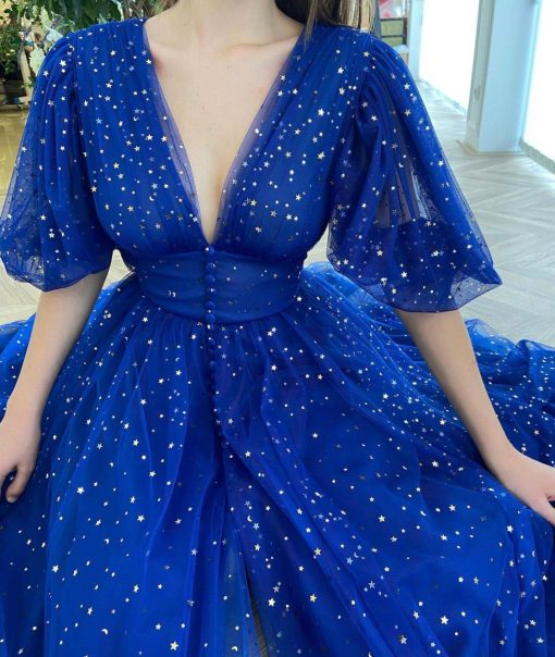 Teuta matoshi-Cobalt Starry Dress - Image 2