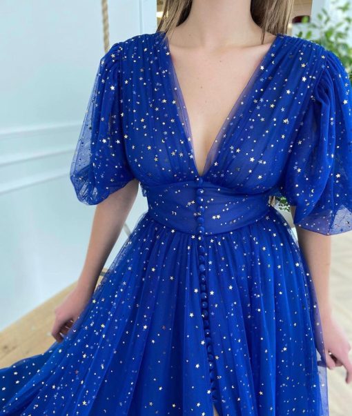 Teuta matoshi-Cobalt Starry Dress - Image 3