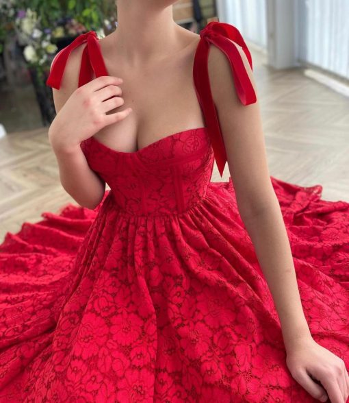 Teuta matoshi-Red Blossom Dress - Image 2
