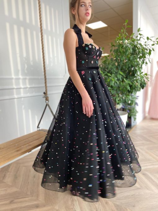Teuta matoshi-Midnight Embroidered Dress - Image 2