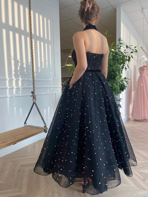 Teuta matoshi-Midnight Embroidered Dress