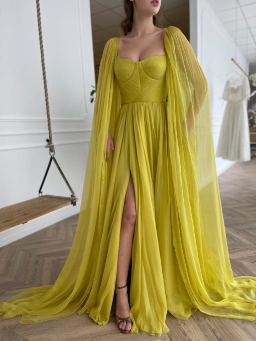 Teuta matoshi-Anna Silky Citrine Gown - Image 2