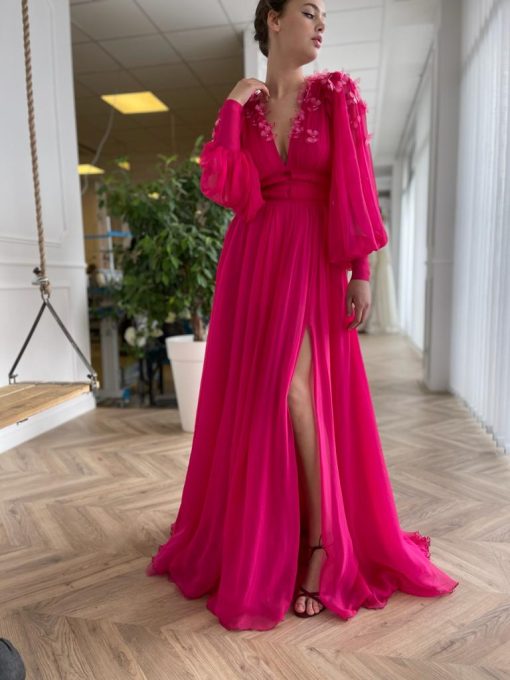 Teuta matoshi-Butterfly Fuchsia Gown - Image 2