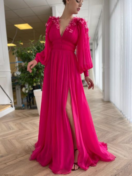 Teuta matoshi-Butterfly Fuchsia Gown - Image 3