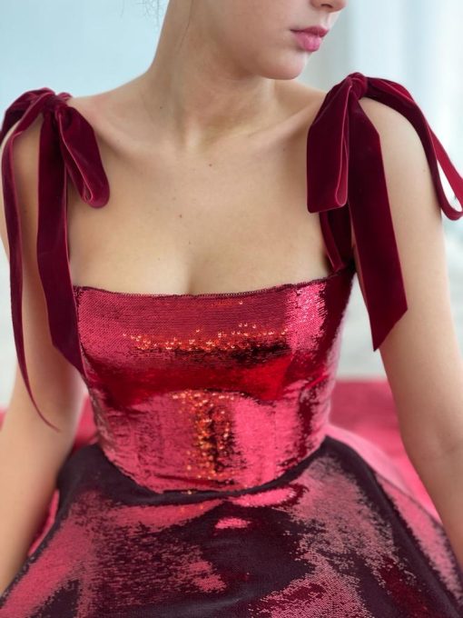 Teuta matoshi-Forever Carmine Dress - Image 2