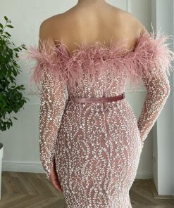 Teuta matoshi-Pink Ivy Silhouette Gown