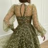 Teuta matoshi-Olive Flowery Gown