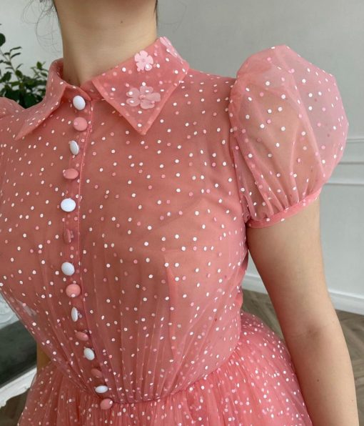 Teuta matoshi-Dotted Peachy Dress - Image 2